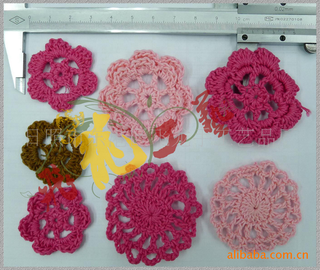 供应手钩花，服装辅料花。钩编棉线花H-36