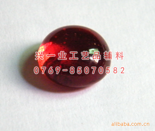 供应家居装修装饰用红色玻璃扁珠 外贸扁珠 【兴一业】