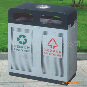 云南垃圾桶不锈钢果皮箱商用大号双桶三四分类果皮箱低价促销