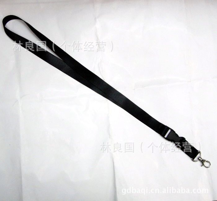 厂家制2.0CM黑色带插扣胸卡吊绳/展会证挂绳/挂绳挂带/胸卡挂绳