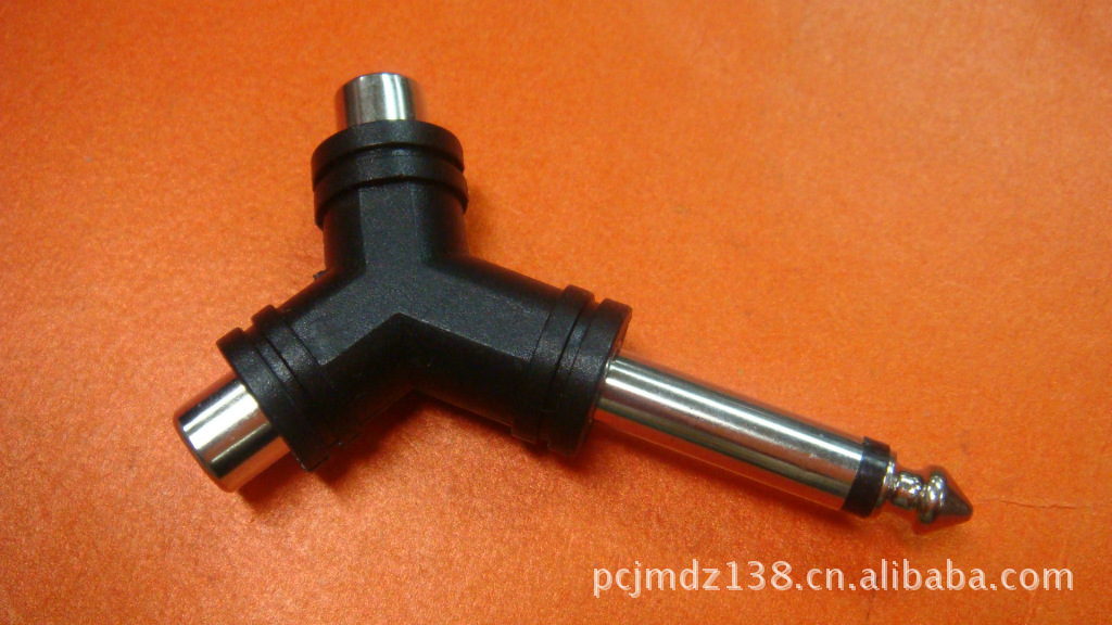 厂家直销6.35转RCA母 塑胶转接头/电源接头/音频头