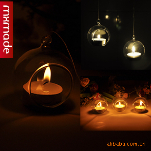 mxmade欧式可悬挂蜡烛灯/玻璃烛台浪漫 婚庆家居创意摆件|ru