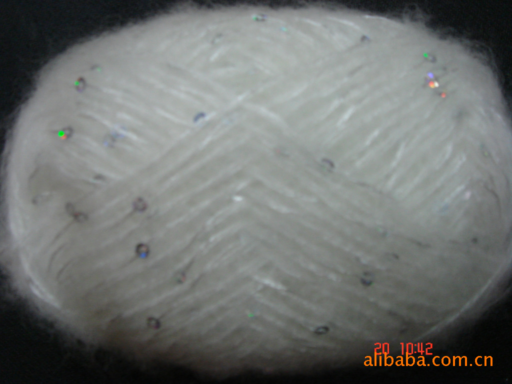 批发供应 毛线毛线批发 马海毛加亮片珠片花式纱线 特种纱线