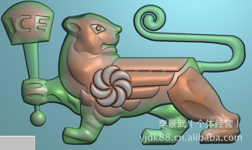 来图设计狮子浮雕 烫金模 烫金版 凹凸模 铜模加工