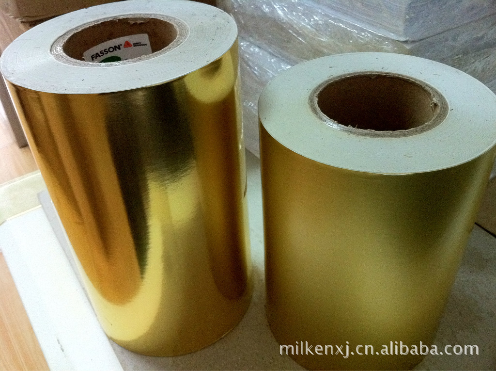 FASSON-SW2338亮金铝箔纸不干胶标签AVERY DENNISON