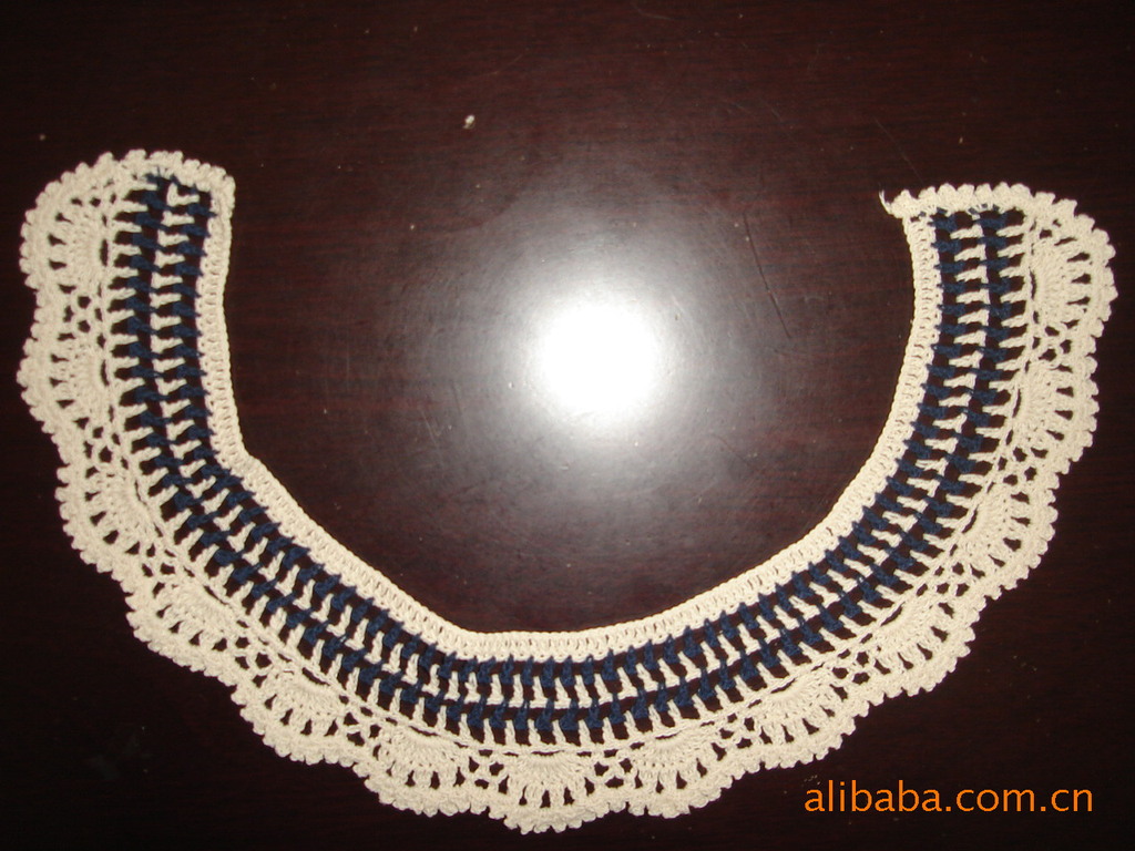 供应手工手钩衣领。手工钩编花款式。品种全