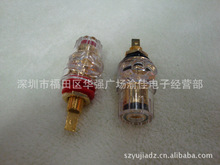 純銅鍍金水晶接線柱 多用音箱喇叭接線插座 香蕉插座