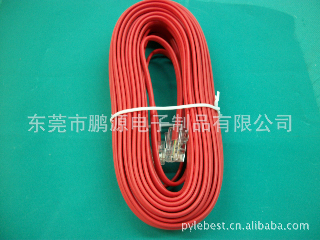 供应电话线6P4C5M白色UL20251电子元器件 通信线缆电话线