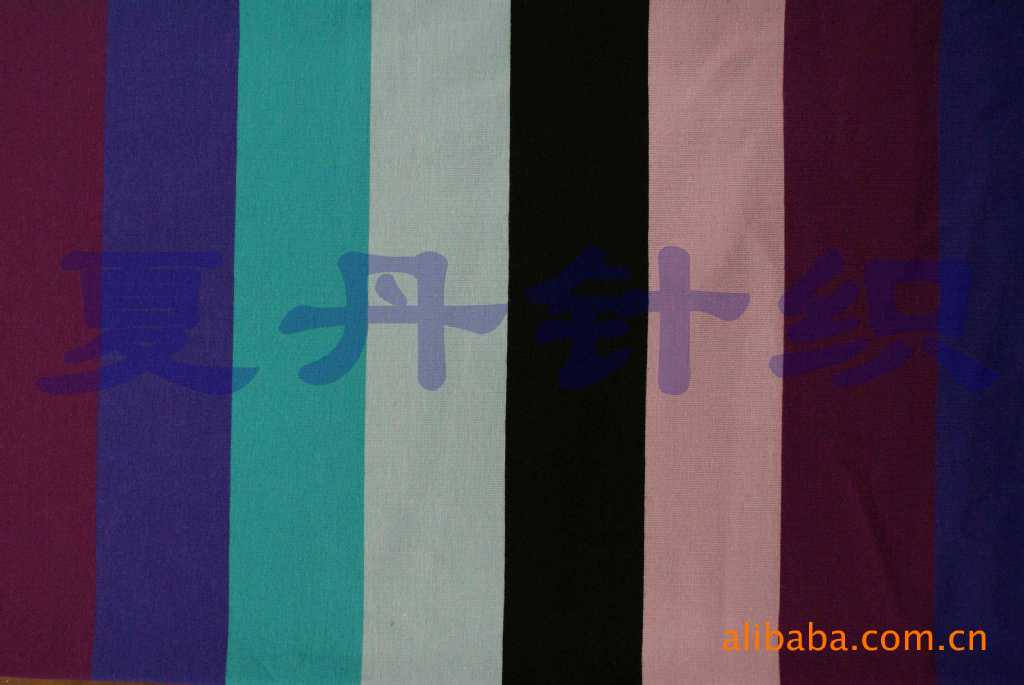 精梳棉紧密纺氨纶大循环汗布，PIMA棉，长绒棉彩条色织单面