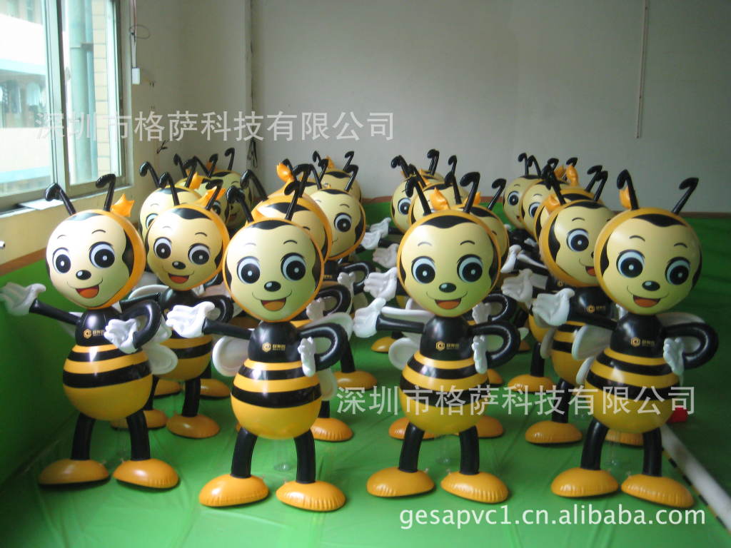 BSCI验厂 PVC充气公仔模型   PVC小蜜蜂模型  定制充气动物公仔