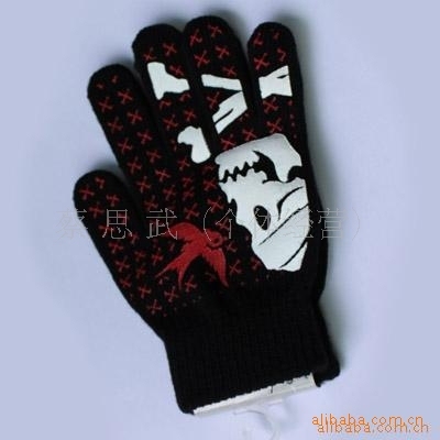 厂家直销批发 新款印花棉手套 创意胶印针织保暖手套魔术手套|ru