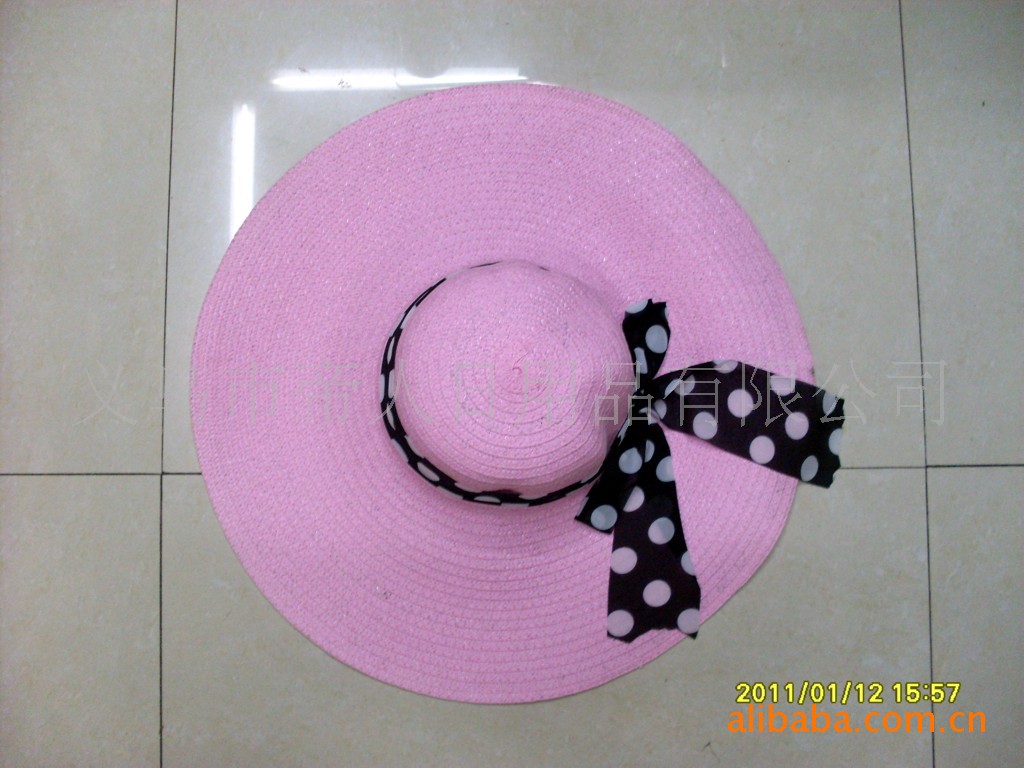 供应各种麦秆草帽 纸草帽 时尚平顶帽 遮阳帽 大沿帽等