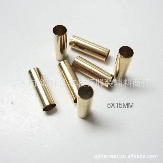 厂家直销批发服装辅料铜制的弯管 开心管 批花管 直管5X15MM