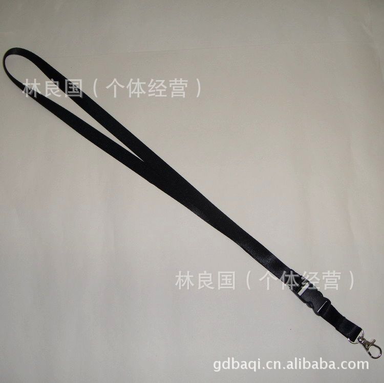 厂价直销2.0CM黑色带插扣展会挂绳 胸卡吊绳工件证吊绳挂绳