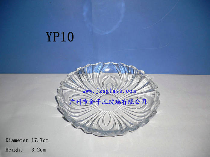 供应花形盘 花纹玻璃盘 双耳鲍鱼盘 家居玻璃盘 精美时尚水果盘