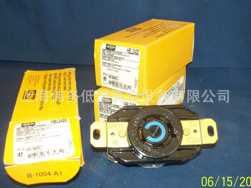 HUBBLE HBL2420 TWIST-LOCK RECPTACLE 20A 250V 3 POLE 4 W.