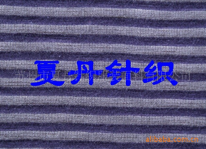 供应·优质人棉莫竹节彩条汗布(图)，兰精人棉，调线平纹，混纺