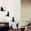 Cartoon Wall Stickers Black cat family Cartoon children Wall stickers a living room bedroom background Decorative stickers LD843