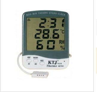 供应TA218B电子大屏幕数字显示温湿度计 带时钟工厂直销