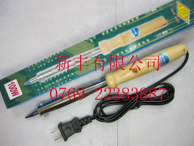 供应焊宝HB-100W木柄外热式蓝咀尖头电烙铁