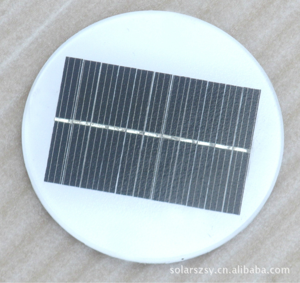 供应2W圆形草坪灯用太阳能电池板 节能太阳能电池组件