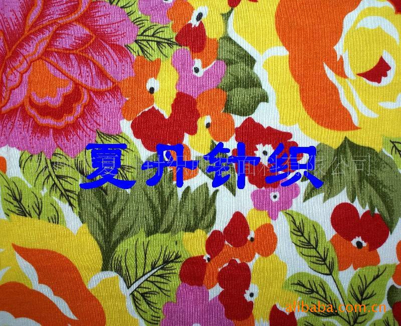 供应·人棉+··D氨纶印花布(图)，兰精人棉，活性印花，弹力汗布