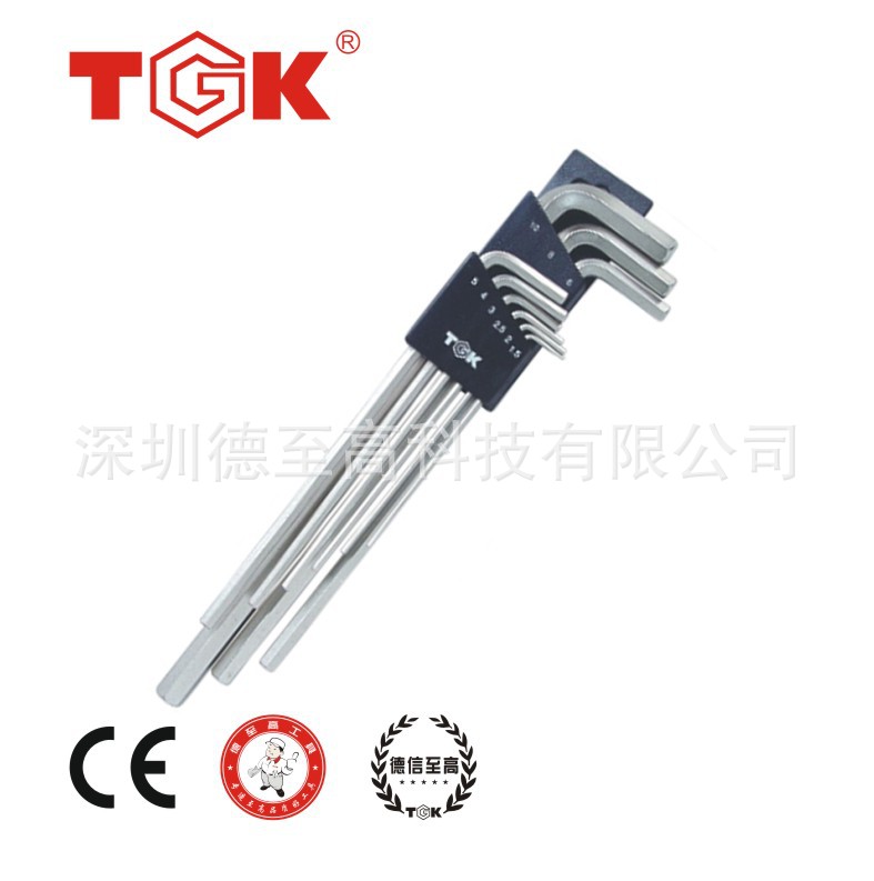 [ TGK brand]German supreme HLX-009Q lengthen Flat head Inner six angle wrench Hex key 9 suit