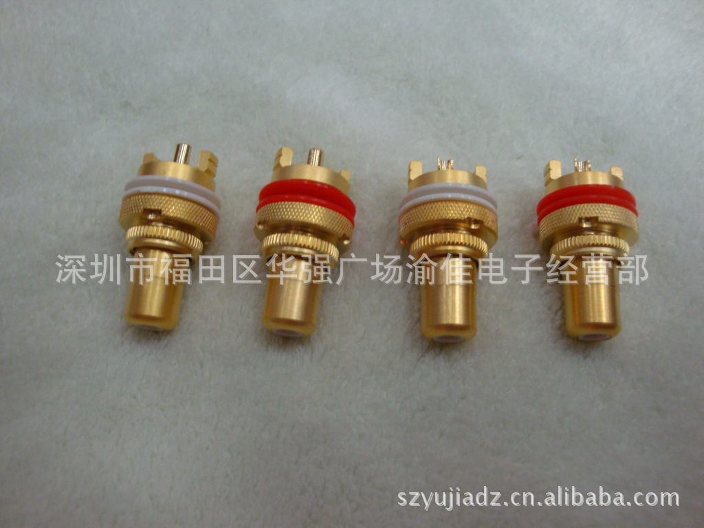 纯铜镀金RCA母座 AV音频插座 莲花插座