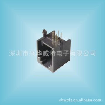 RJ11电话插座  RJ11接口 6P6C 90度黑色耐高温 全塑母座接口