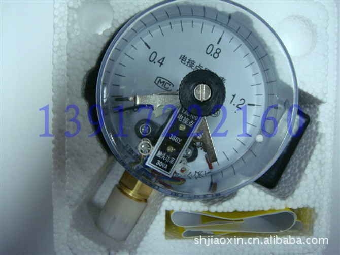 供应  YX150 0-1.6MPA电接点压力表 压力气压表 五金压力表