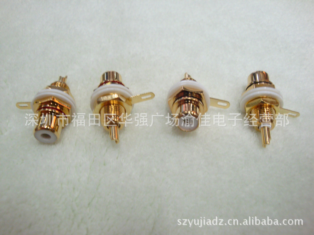 进口台湾产 纯铜镀金RCA母座 莲花母座 AV音频插座 莲花座