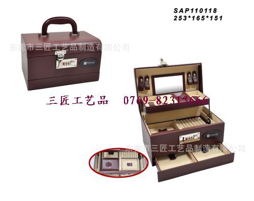 东莞包装厂家   欧美风格首饰礼品盒 PU珠宝箱 多层内阁设计