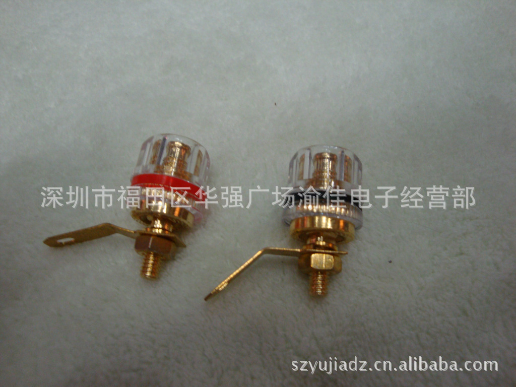 纯铜镀金水晶接线柱 透明音箱喇叭插座 香蕉插座