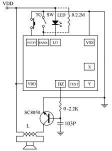 DL4502:语音IC:单一警报声,3V带灯闪烁输出IC,