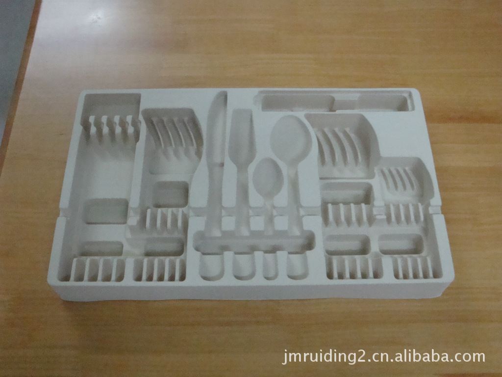 专业订制PS植绒吸塑内托 25件套餐具吸塑盘
