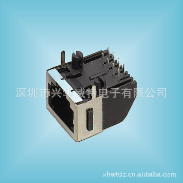RJ45网络接口 网络母座 8P8C 90度 半前包有卡口屏蔽