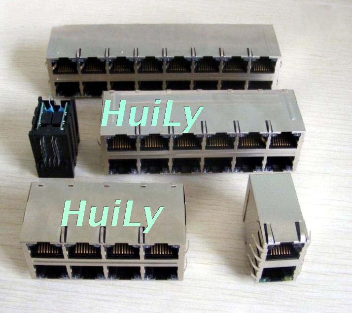 RJ45带滤波器插座，2XN双层系列，百兆，千兆，带变压器