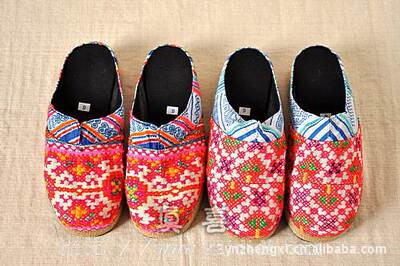 Miaoxiu Half a pack slipper Thailand Miaoxiu Ethnic style Cross stitch Cotton shoes originality Ladies Sandals