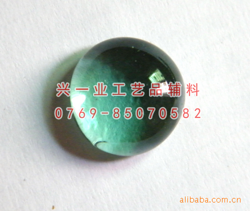 广东厂家直销玻璃扁珠 绿色扁珠【兴一业】