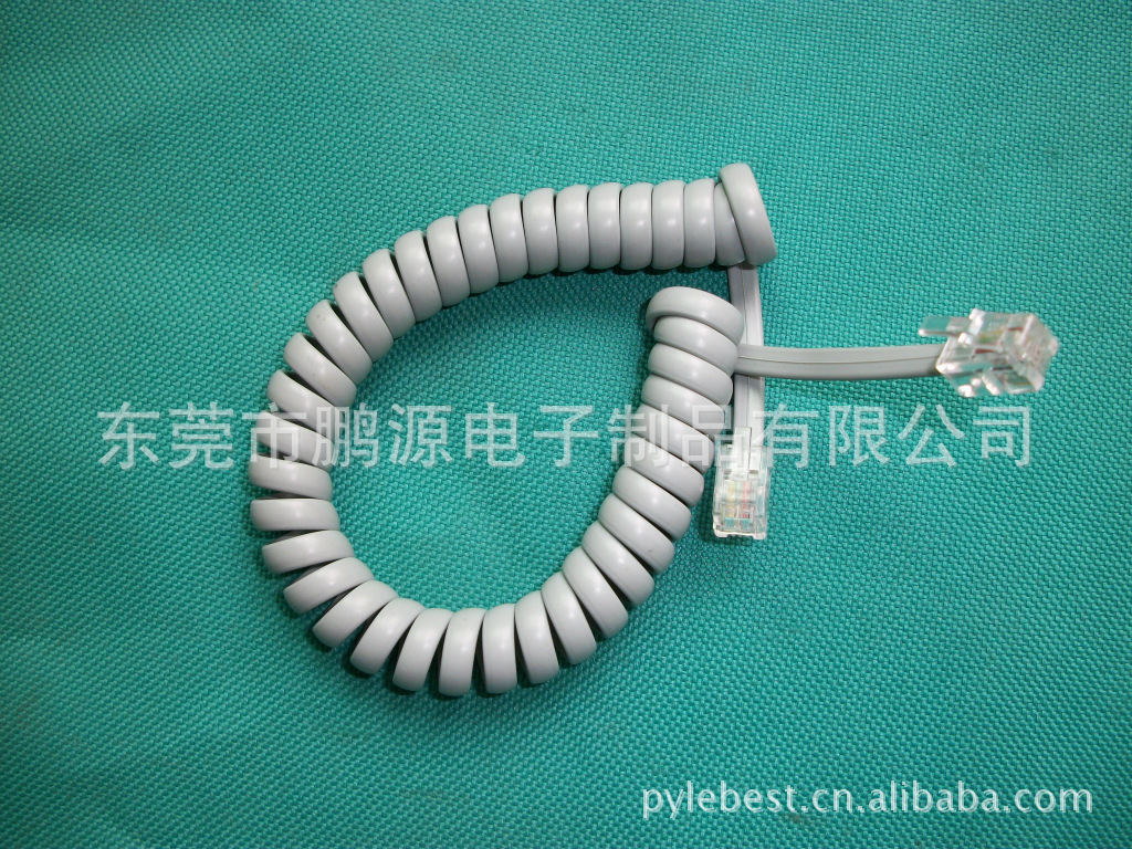 厂家供应电话线 电话弹弓4P4C水晶头电话线