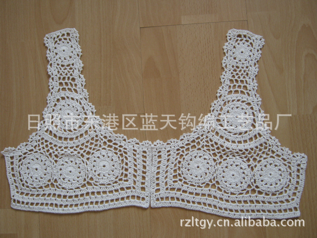 供应手工手钩衣领花花边，手工钩针毛衣花边