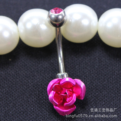 Europe and America Popular Non-mainstream rose Belly Ring medical Anti allergy puncture Jewelry Hot AliExpress