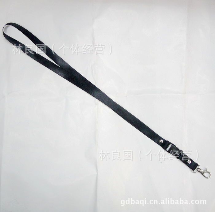 [厂家定]高档1.5CM黑色带插扣工作证吊绳胸卡挂绳挂带