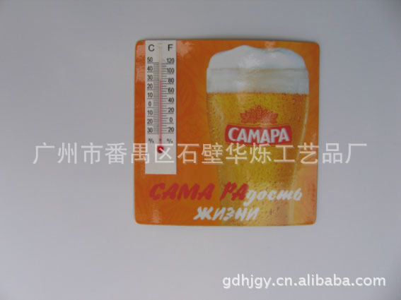 厂家低价定制温度计冰箱贴 高端j金属铝箔冰箱贴 创意相框冰箱贴