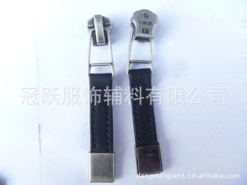 生产【5#金属夹扣皮拉头】皮拉片皮拉头牛皮PU