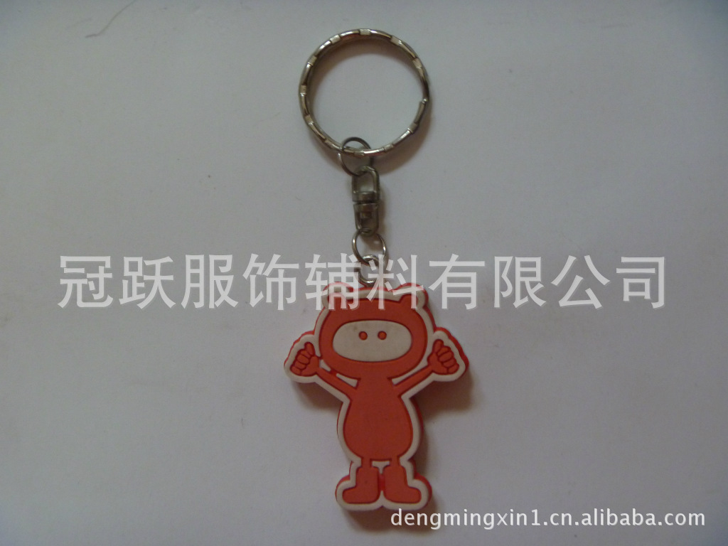 供应卡通钥匙扣款滴塑PVC拉链头，锌合金客供