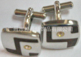 供应A115K-DJ方形袖扣，宝石袖扣，环保滴黑胶袖扣，不锈钢袖扣