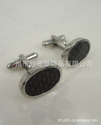 供应A4081-HQ圆形袖扣，黑色碳纤维袖扣，不锈钢袖扣，法式袖扣