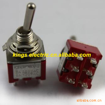 台湾钮子开关 TS8-202A1/MTS-202 13*12 六脚三档钮子开关