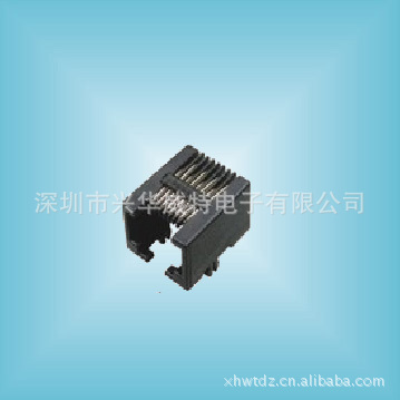 RJ45网络接口 全塑网口8P8C90度背露丝口下空PCB-824 RJ45 JACK